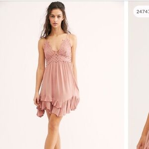 Free People Adella slip dress sz S Rose